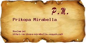 Prikopa Mirabella névjegykártya